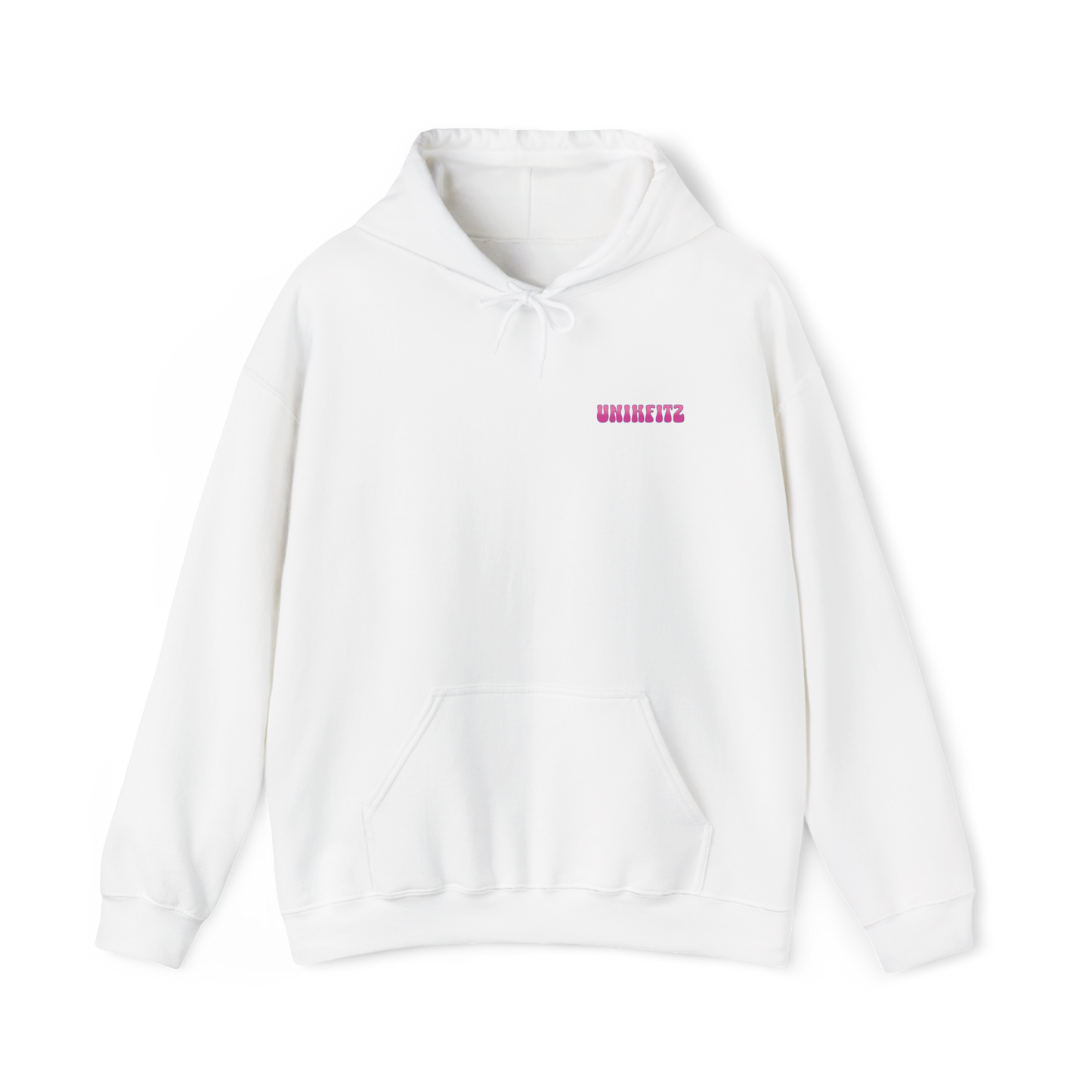 Dreams Have No Limits women's Hoodie – a classic white hoodie with minimalist UNIKFITZ branding, perfect for Australian streetwear lovers, gym goers, and women's fashion trendsetters.