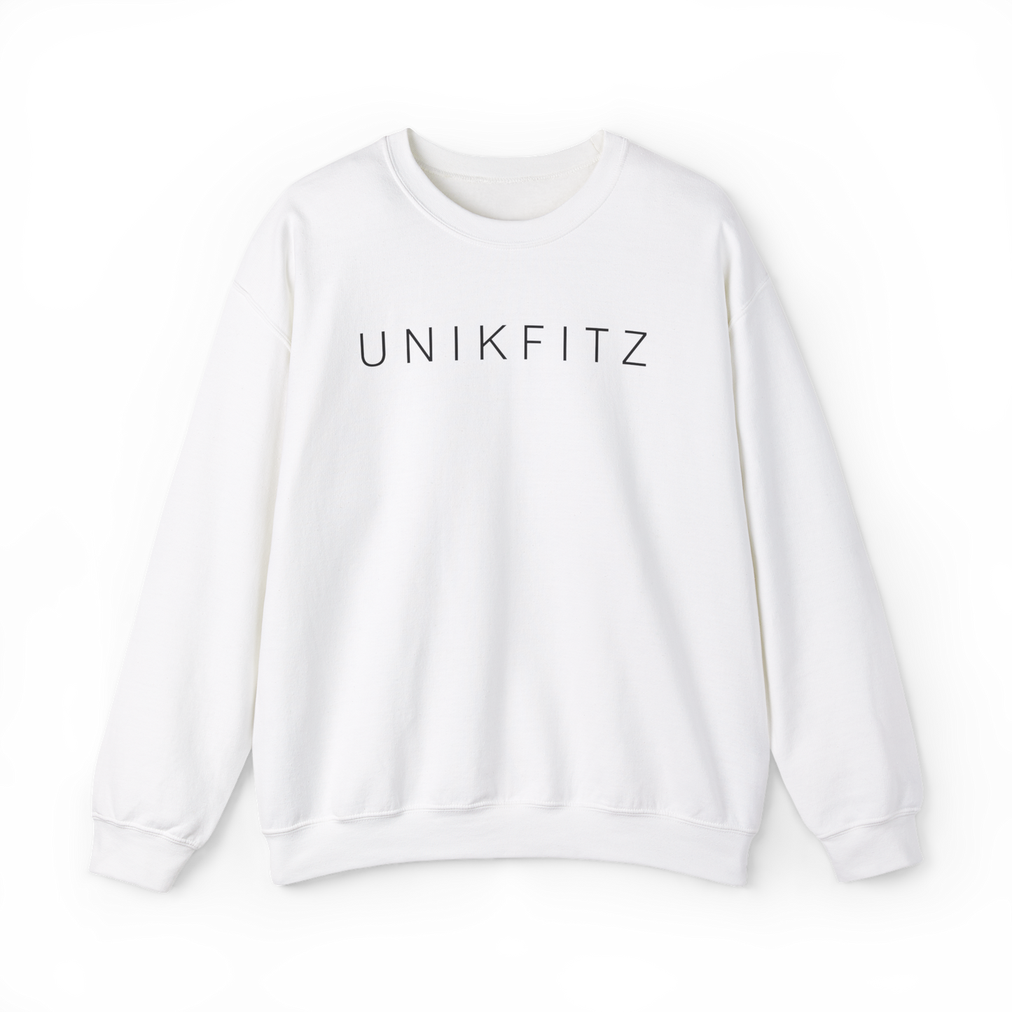 Front view of the Find Your Limits Men's Sweatshirt by UNIKFITZ, showcasing premium streetwear design with a sleek white color. Designed for Australian streetwear enthusiasts, gym-goers, and those who demand stylish yet comfortable men's clothing