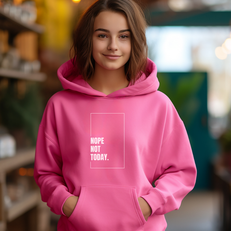 NOPE NOT TODAY Kids Hoodie Premium Girls Hooded Sweatshirt UNIKFITZ