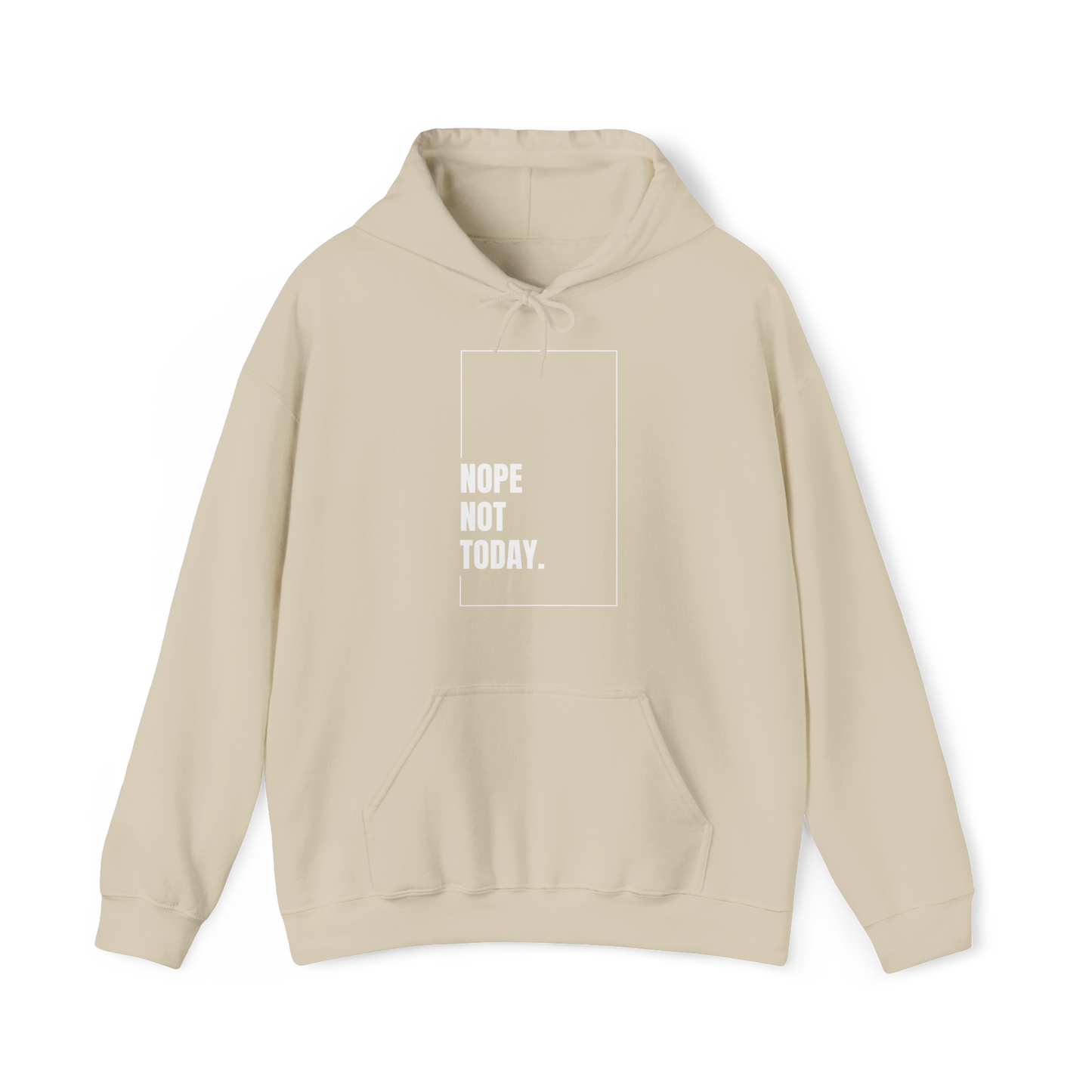 Nope Not Today Men's beige Hoodie by UNIKFITZ – a bold, street-ready hoodie blending Australian streetwear with essential t-shirt aesthetics. Designed for gym-goers, casual wear, and everyday statement fashion