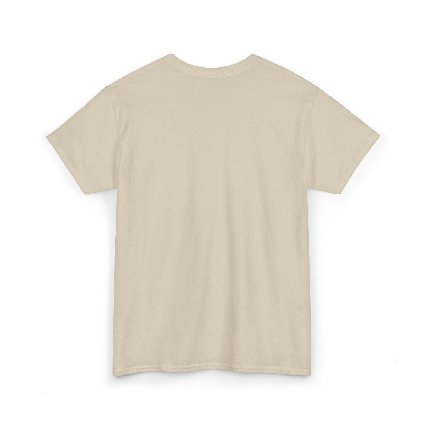 Full back view of the 'Don't Listen to the Outside Noise' men's t-shirt in sand color by UNIKFITZ. A premium men's t-shirt featuring a seamless design and a minimalist aesthetic, making it an ideal essential t-shirt for men who embrace bold street wear.