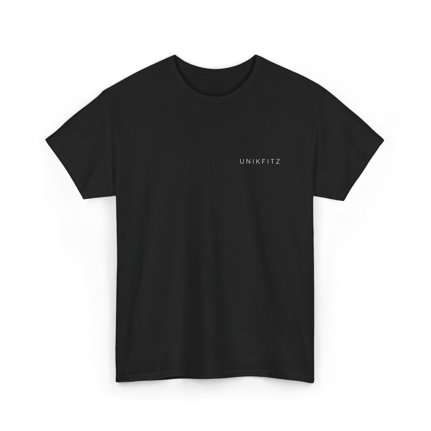 Minimalist front design of the Find Your Limits T-shirt in black, featuring the UNIKFITZ logo. Crafted from breathable, ultra-soft cotton, designed for gym wear, casual style, and streetwear rebels. Essential t-shirt for men, premium Australian streetwear.