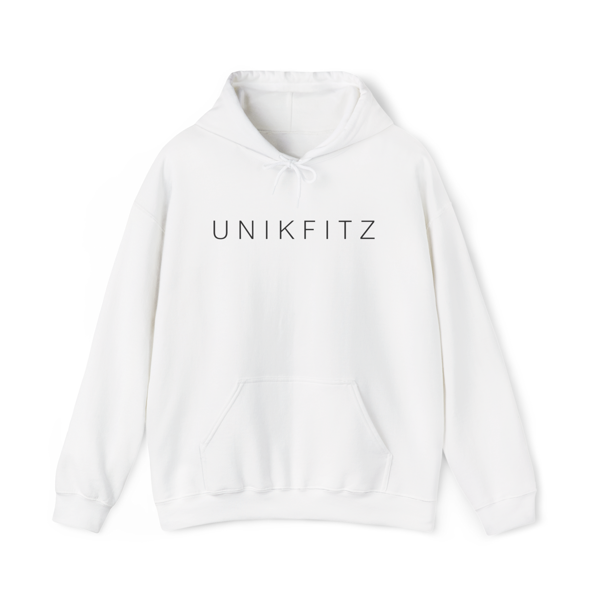 Dreams Have No Limits Men's Hoodie – a classic white hoodie with minimalist UNIKFITZ branding, perfect for Australian streetwear lovers, gym goers, and men's fashion trendsetters.