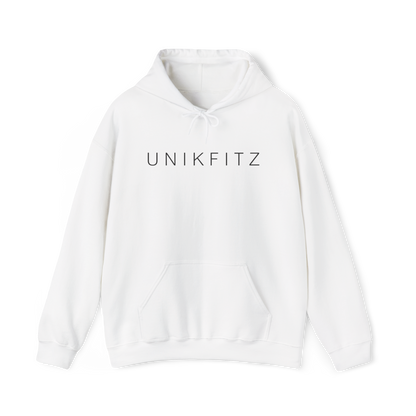 Dreams Have No Limits Men's Hoodie – a classic white hoodie with minimalist UNIKFITZ branding, perfect for Australian streetwear lovers, gym goers, and men's fashion trendsetters.