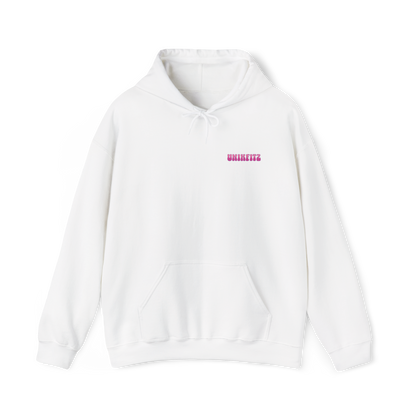 Dreams Have No Limits women's Hoodie – a classic white hoodie with minimalist UNIKFITZ branding, perfect for Australian streetwear lovers, gym goers, and women's fashion trendsetters.