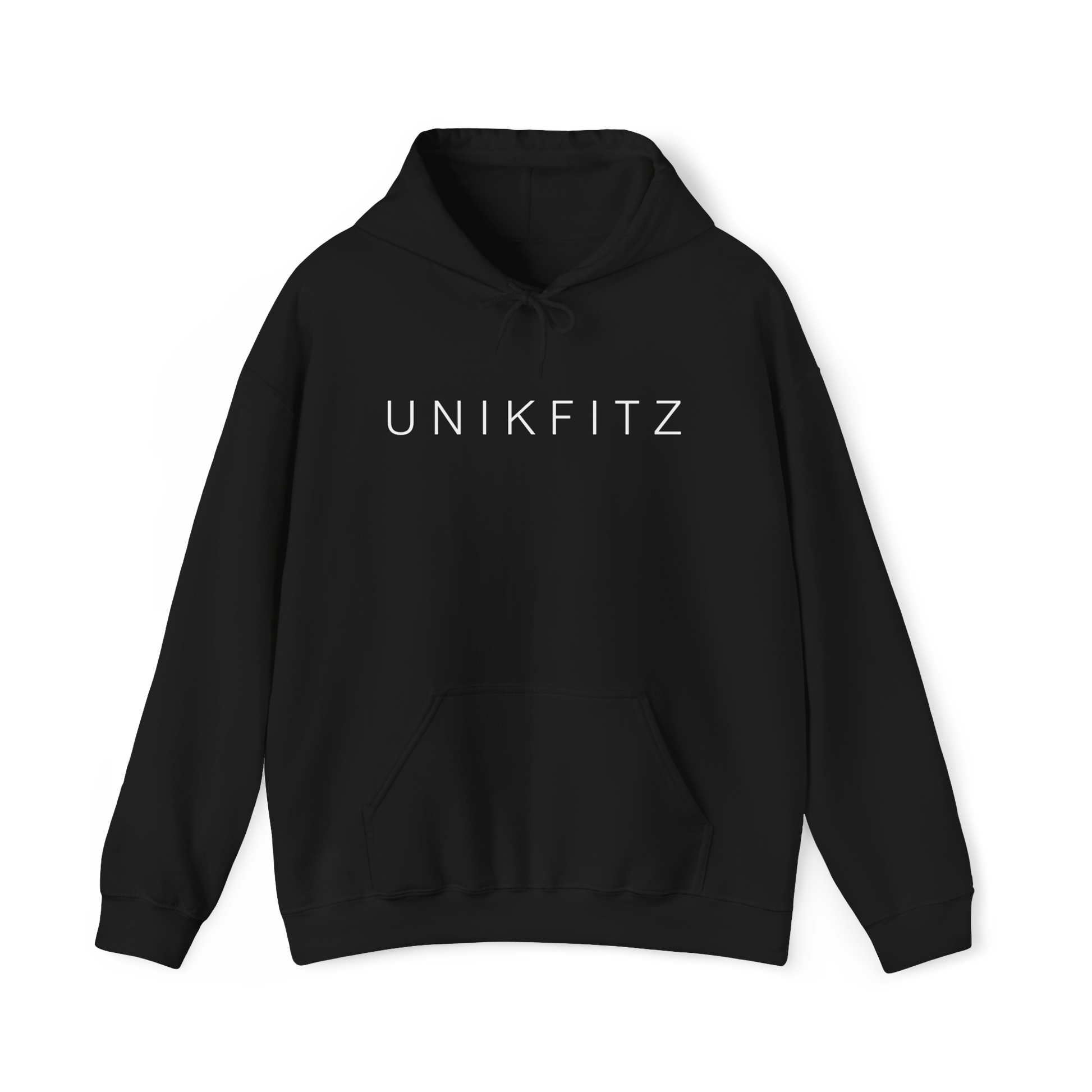 Find Your Limits women's Hoodie in classic black, featuring minimalist UNIKFITZ branding on the chest. This essential t-shirt alternative in streetwear fashion is perfect for gym workouts, casual wear, or layering for a bold look in women's wear