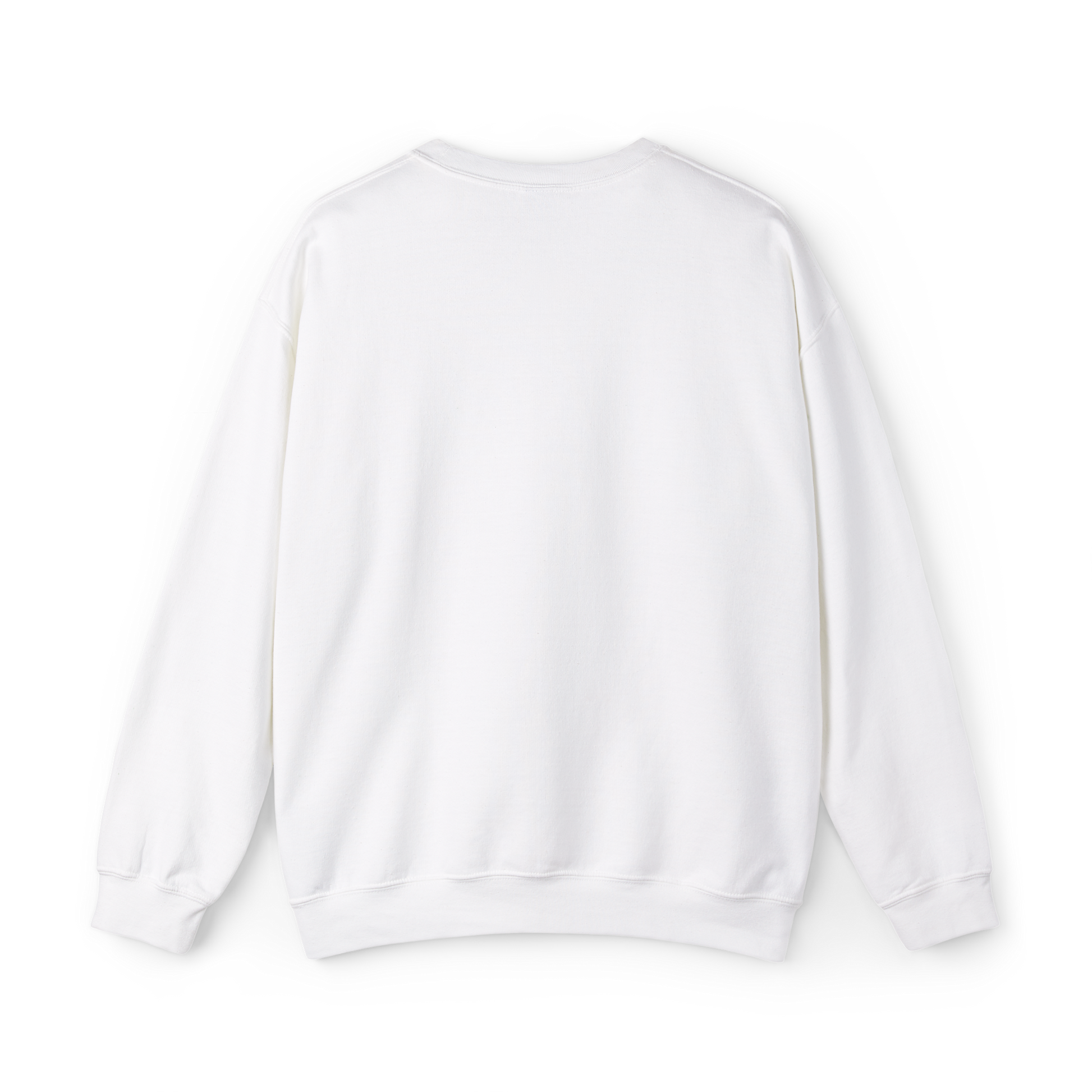 Back view of the Forged in Chaos Men's white Sweatshirt by UNIKFITZ, showcasing its clean, minimalist design. This essential Australian streetwear piece offers a relaxed fit, ribbed cuffs, and premium cotton blend, making it a go-to choice for men's wear, gym style, and everyday layering.