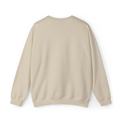 Back view of the Forged in Chaos Men's beige Sweatshirt by UNIKFITZ, showcasing its clean, minimalist design. This essential Australian streetwear piece offers a relaxed fit, ribbed cuffs, and premium cotton blend, making it a go-to choice for men's wear, gym style, and everyday layering.