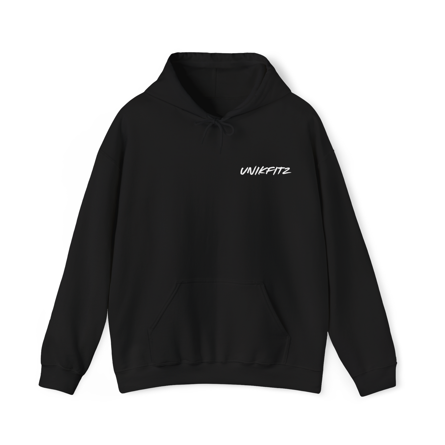 Live to Inspire women's Hoodie – a black streetwear hoodie with minimalist UNIKFITZ branding, designed for comfort and durability. A must-have in Australian streetwear, women's wear, and essential t-shirts for women, blending bold style with gym-ready performance