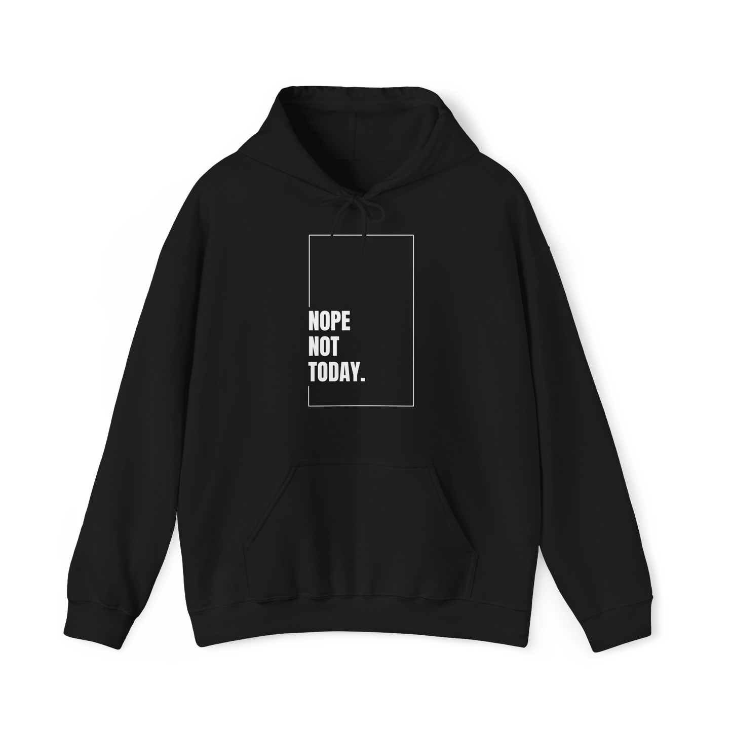 Nope Not Today Men's black Hoodie by UNIKFITZ – a bold, street-ready hoodie blending Australian streetwear with essential t-shirt aesthetics. Designed for gym-goers, casual wear, and everyday statement fashion