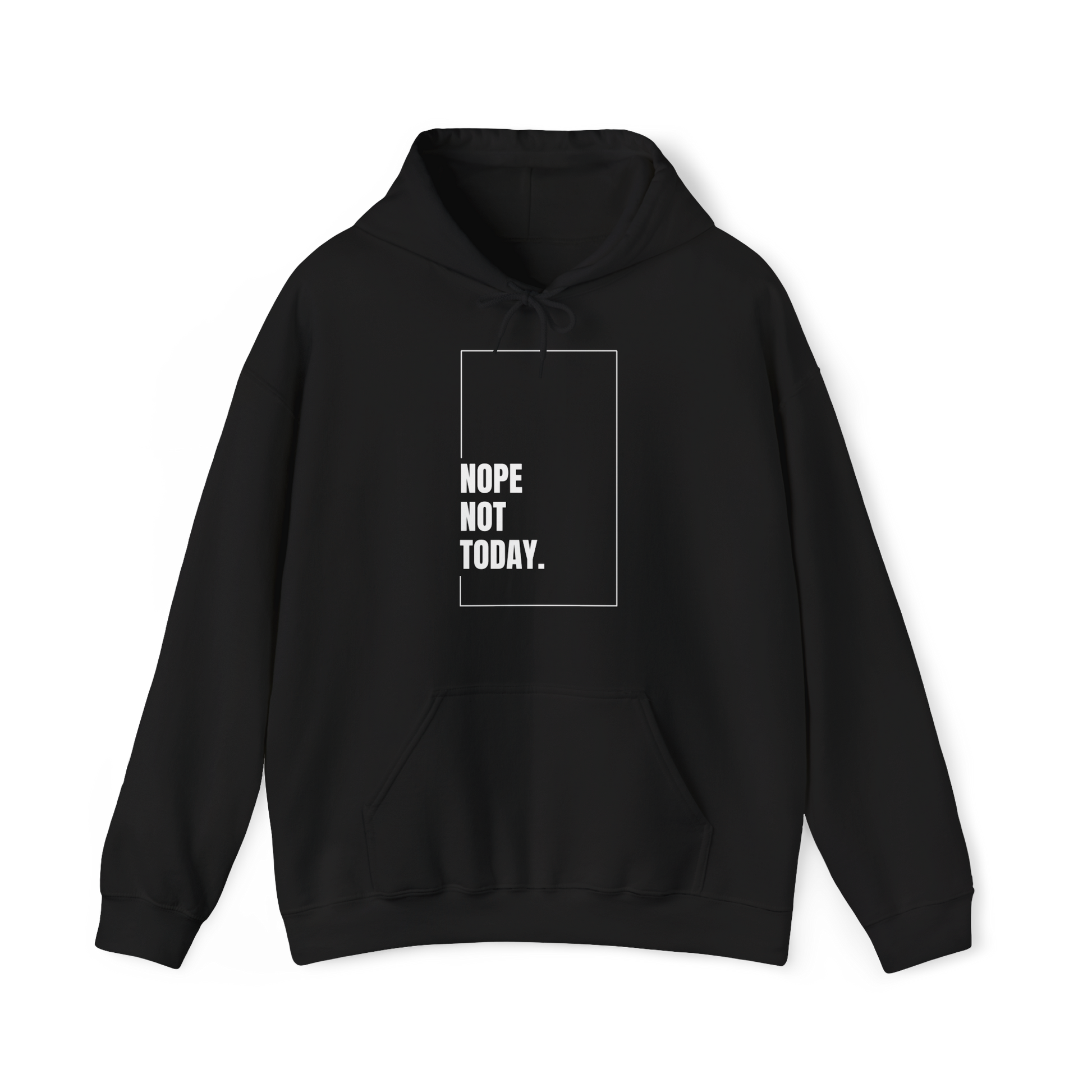 Nope Not Today Men's black Hoodie by UNIKFITZ – a bold, street-ready hoodie blending Australian streetwear with essential t-shirt aesthetics. Designed for gym-goers, casual wear, and everyday statement fashion