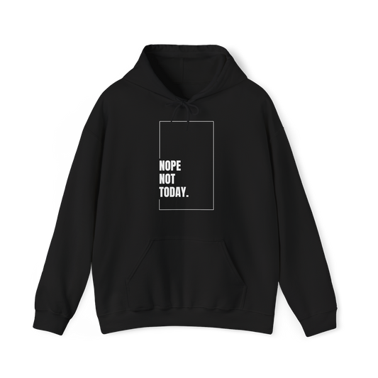 Nope Not Today Men's black Hoodie by UNIKFITZ – a bold, street-ready hoodie blending Australian streetwear with essential t-shirt aesthetics. Designed for gym-goers, casual wear, and everyday statement fashion
