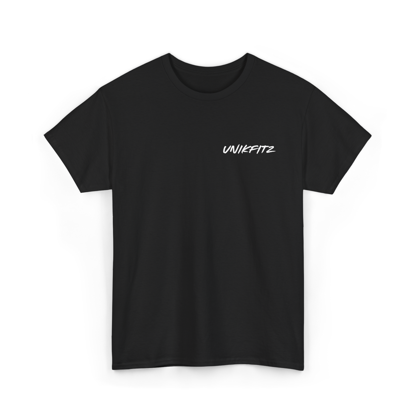 Scarred Heart Women's T-Shirt by UNIKFITZ in crisp Black, featuring a minimalist logo on the front. A versatile women's t-shirt essential, designed for Australian streetwear lovers and gym enthusiasts. Crafted with premium cotton for breathability and comfort