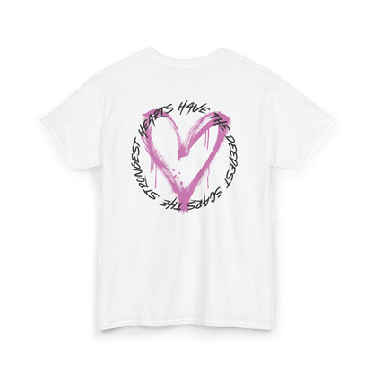Bold Scarred Heart graphic printed on the back of the UNIKFITZ Women's T-Shirt. This statement piece embodies resilience and strength, making it a must-have for Australian streetwear fans. Ideal for gym workouts, casual outfits, and expressive street fashion.