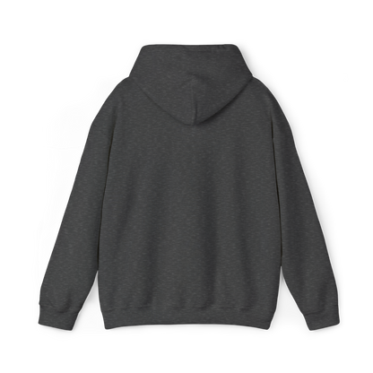 Back view of the Silent Chaos Men's Hoodie in charcoal grey, featuring a clean, minimalist design with a structured hood. A staple piece in Australian streetwear and men's gym clothing, offering both style and functionality