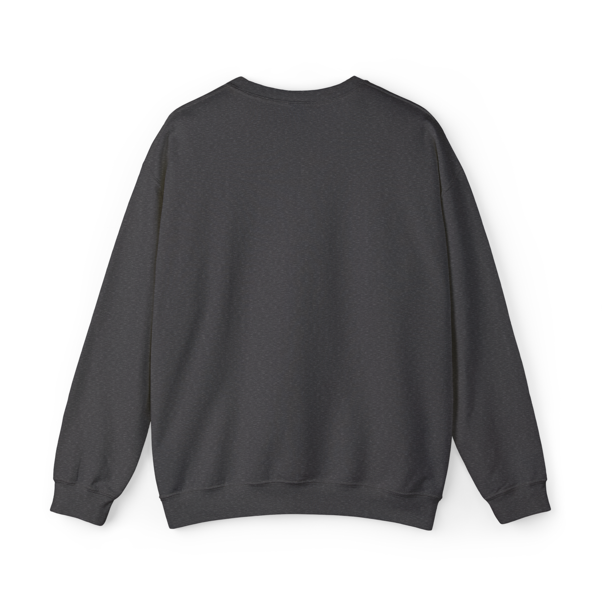 Minimalist charcoal grey mens Silent Chaos sweatshirt by UNIKFITZ, showcasing a clean and versatile back design. A must-have piece in essential men's wear and streetwear fashion, ideal for workouts, casual styling, and urban fashion trends.