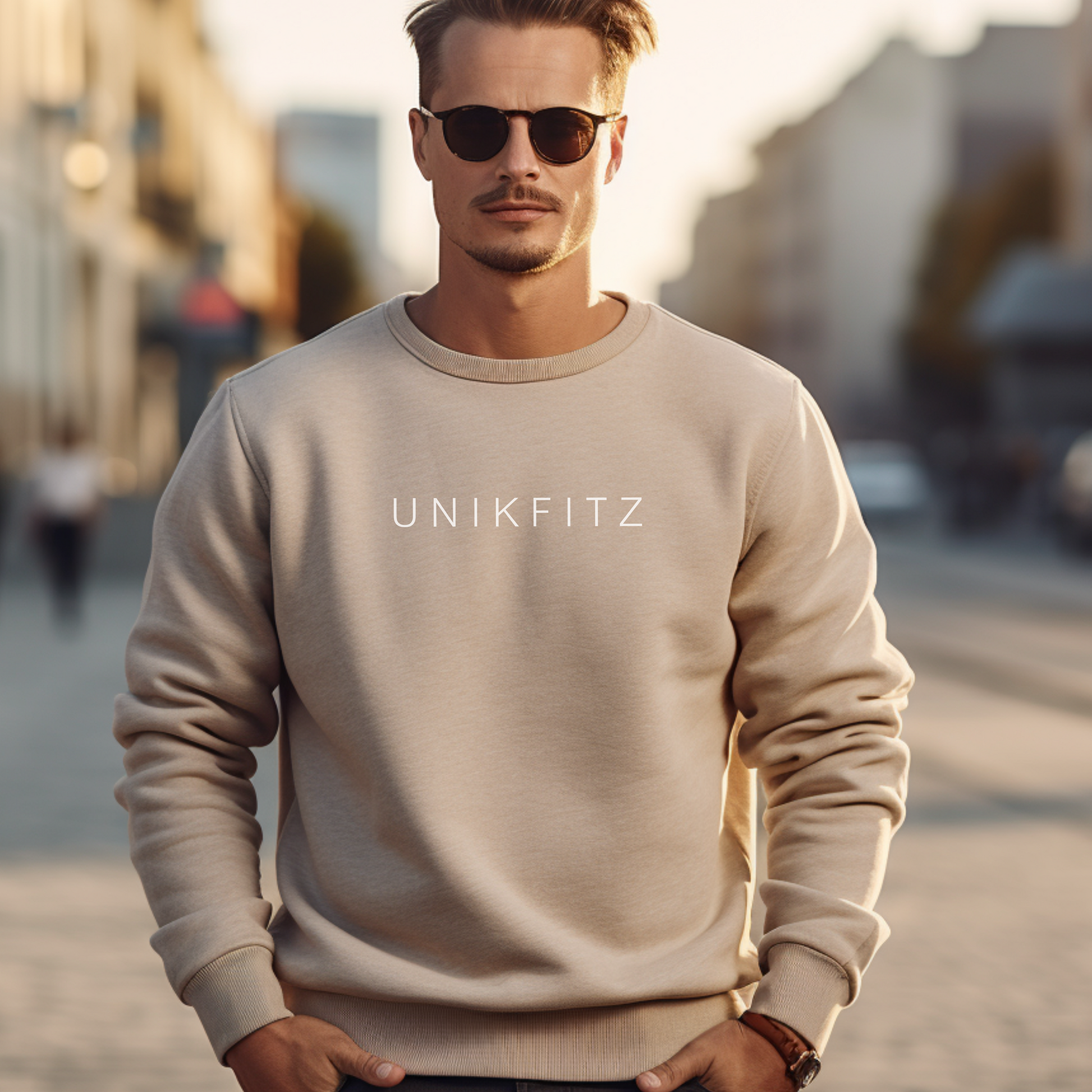 UNIKFITZ white - Sand Crewneck sweatshirt - Male Front picture | UNIKFITZ