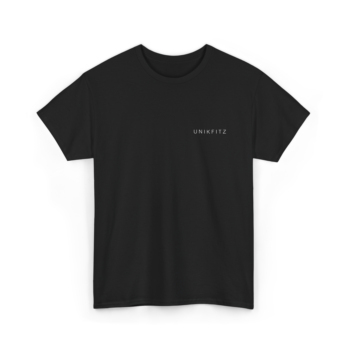 Front view of the black Dreams Have No Limits women's t-shirt by UNIKFITZ, featuring a minimalist logo on the chest. A must-have for Australian streetwear enthusiasts, blending style and comfort in essential gym and casual wear.