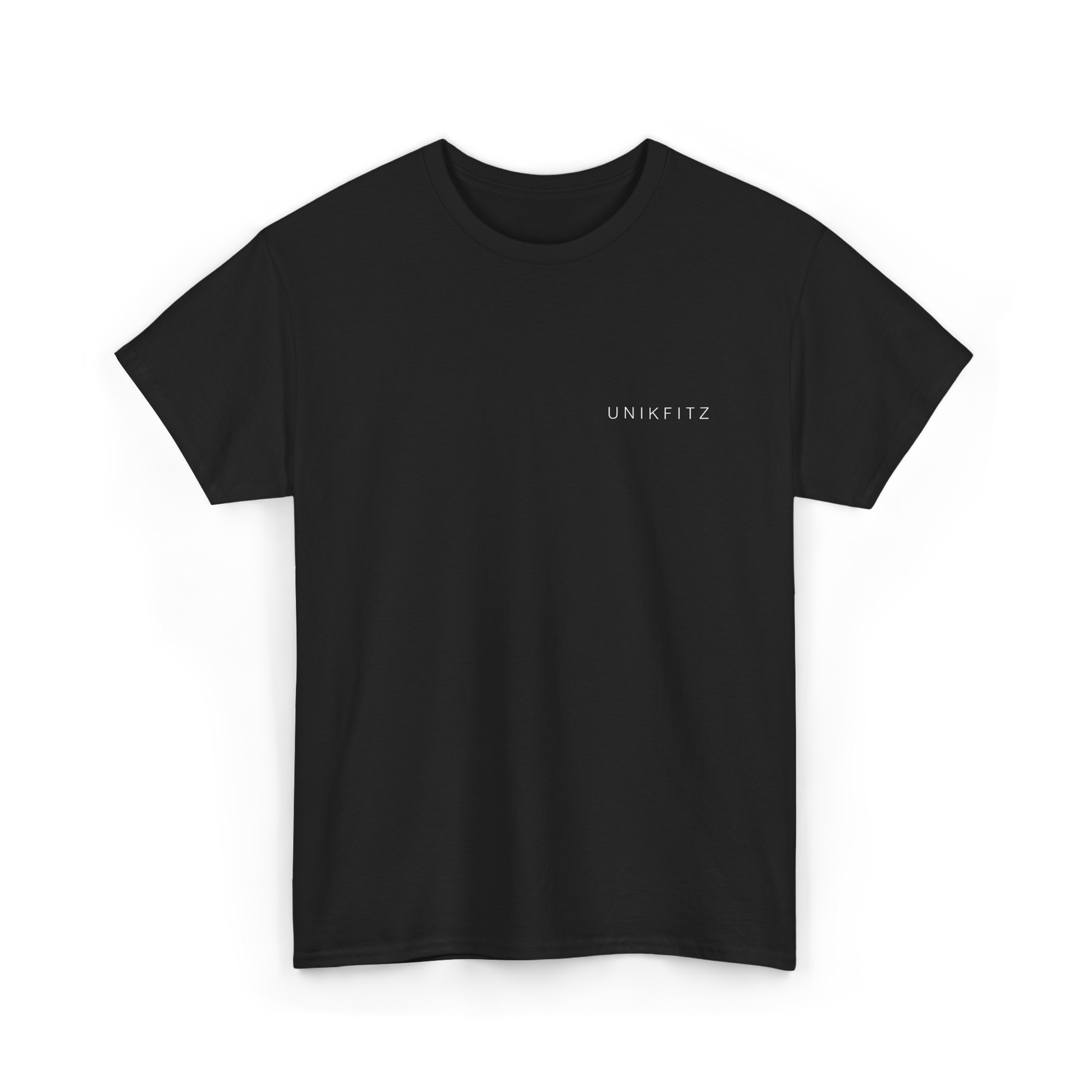 Front view of the black Dreams Have No Limits women's t-shirt by UNIKFITZ, featuring a minimalist logo on the chest. A must-have for Australian streetwear enthusiasts, blending style and comfort in essential gym and casual wear.